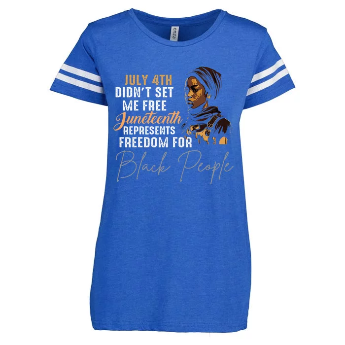 Juneteenth Freedom Historical Triumph Enza Ladies Jersey Football T-Shirt