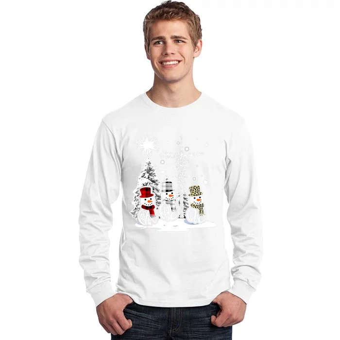 Jesus Faith Hope Love Snowman Funny Xmas For Christian Tall Long Sleeve T-Shirt