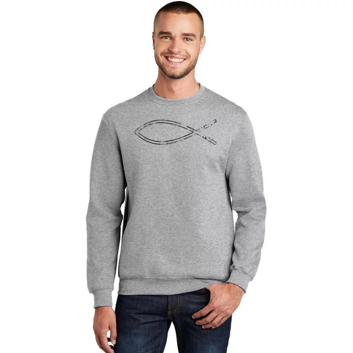 Jesus Fish Ichthys Ichthus Christian Faith Symbol Tall Sweatshirt