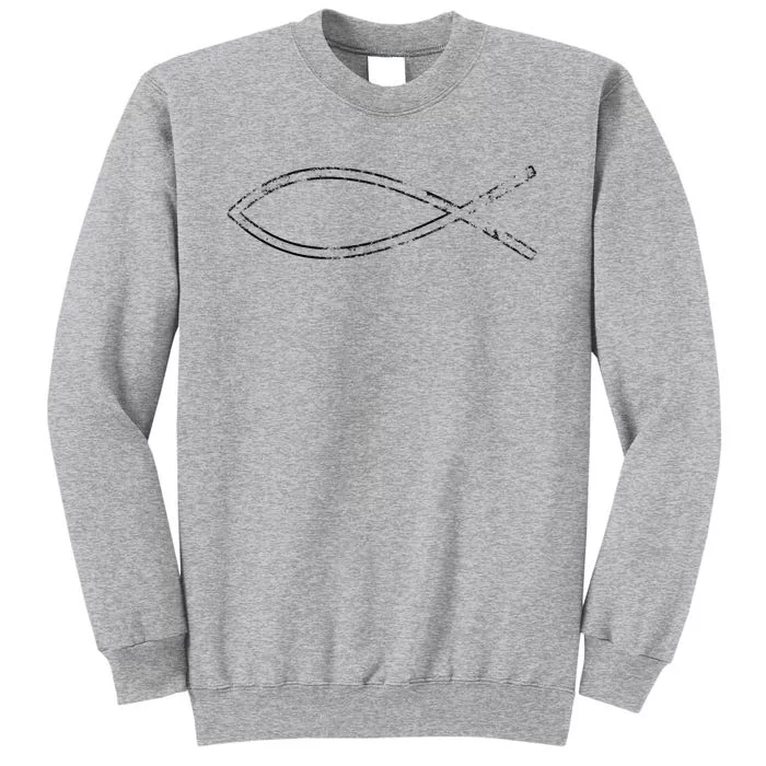 Jesus Fish Ichthys Ichthus Christian Faith Symbol Tall Sweatshirt