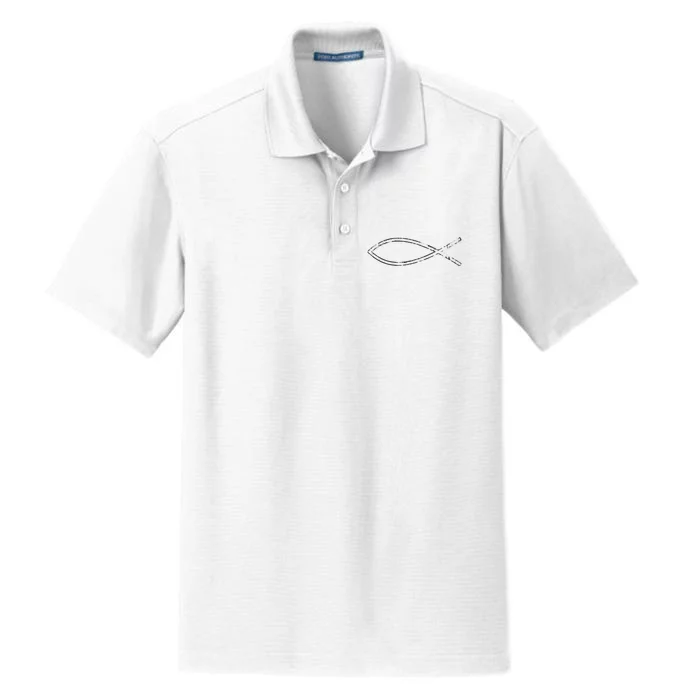 Jesus Fish Ichthys Ichthus Christian Faith Symbol Dry Zone Grid Performance Polo