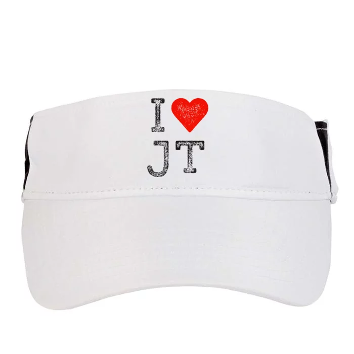 Jt Fans Initials Red Heart Women I Love Jt Adult Drive Performance Visor