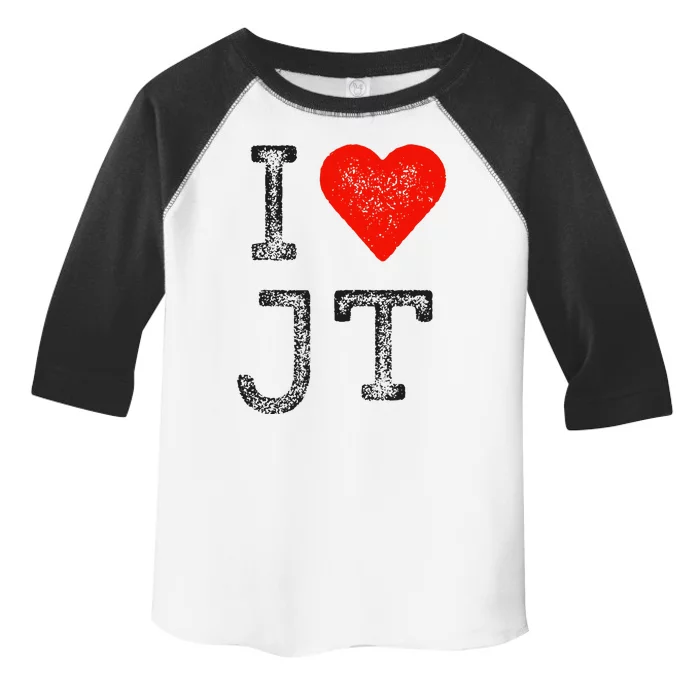 Jt Fans Initials Red Heart Women I Love Jt Toddler Fine Jersey T-Shirt