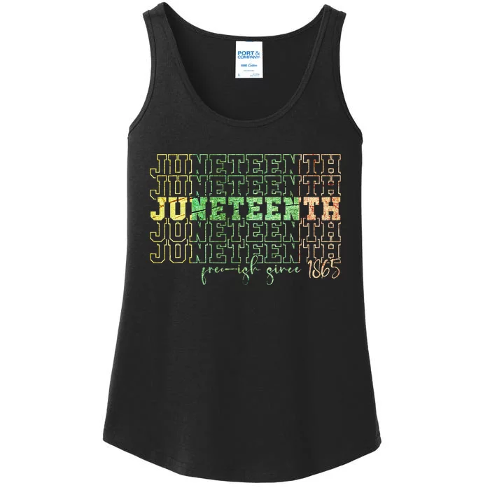 Juneteenth Free Ish Since 1865 Celebrate Black Freedom HBCU Ladies Essential Tank