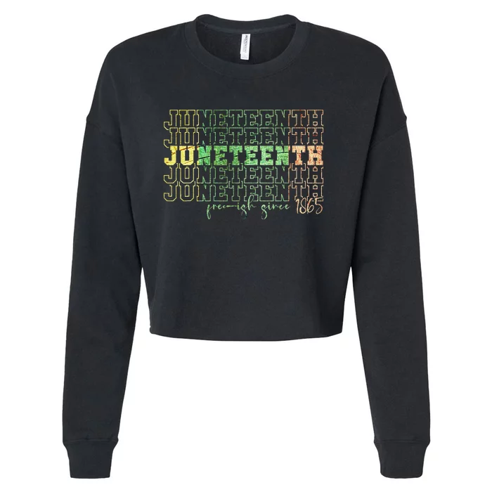 Juneteenth Free Ish Since 1865 Celebrate Black Freedom HBCU Cropped Pullover Crew