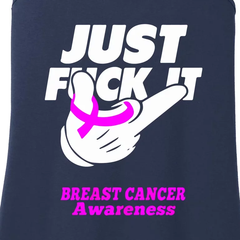 Just Fuck It Warrior Support Breast Cancer Awareness Gifts Ladies Essential Tank