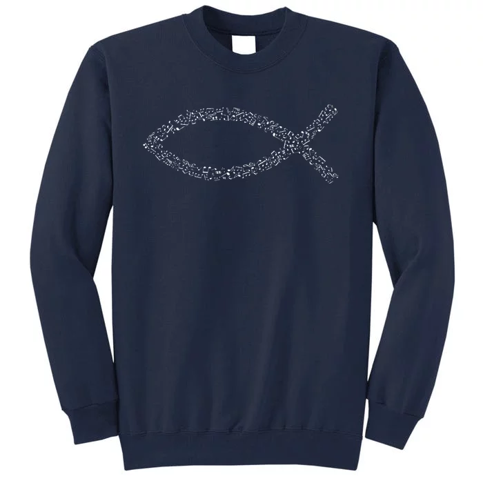 Jesus Fish Ichthys Ichthus Christian Symbol Music Choir Tall Sweatshirt