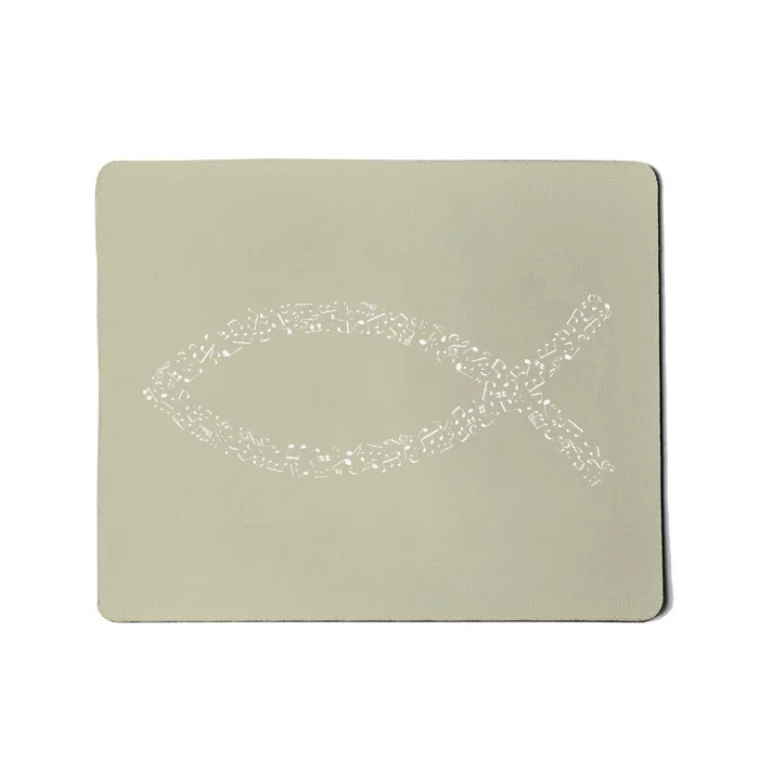 Jesus Fish Ichthys Ichthus Christian Symbol Music Choir Mousepad