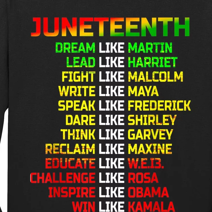 Juneteenth Free Ish Since 1865 Dream Like Martin Tall Long Sleeve T-Shirt