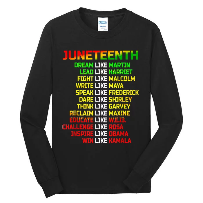 Juneteenth Free Ish Since 1865 Dream Like Martin Tall Long Sleeve T-Shirt