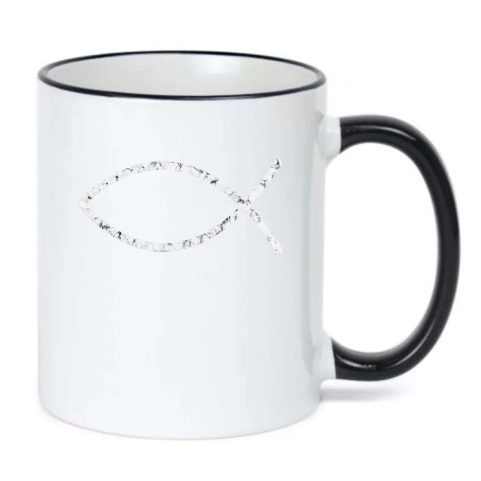 Jesus Fish Ichthy Ichthus Emblem Christian Faith Symbol Black Color Changing Mug