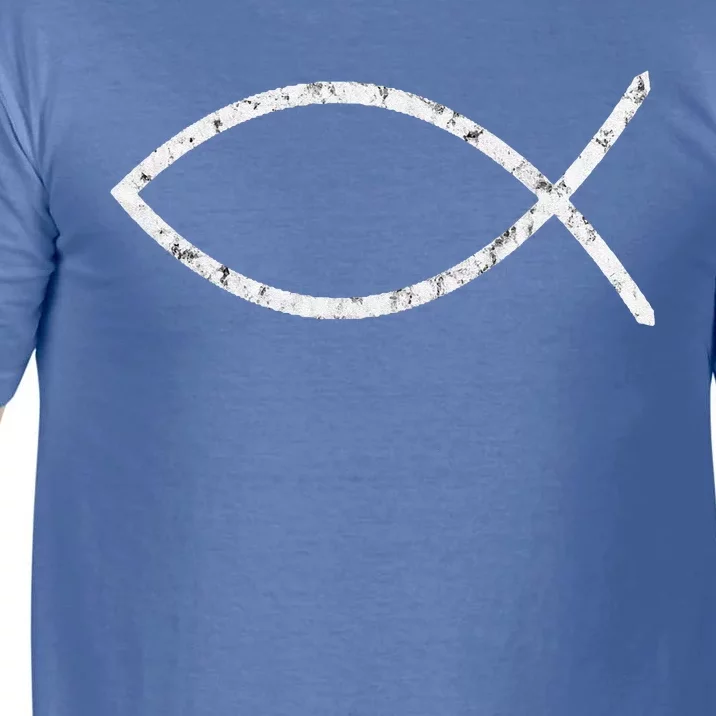 Jesus Fish Ichthy Ichthus Emblem Christian Faith Symbol Comfort Colors T-Shirt