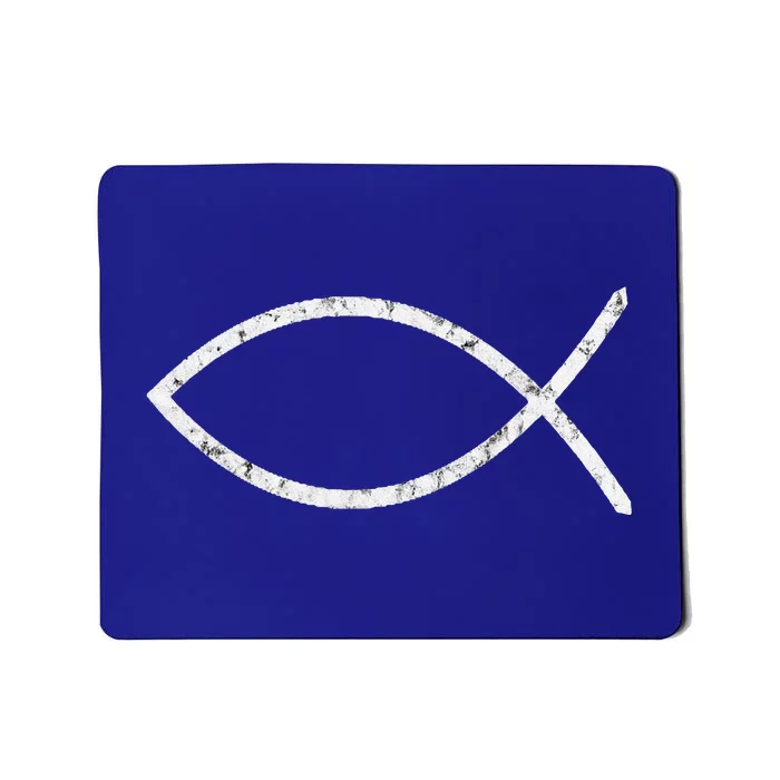 Jesus Fish Ichthy Ichthus Emblem Christian Faith Symbol Mousepad