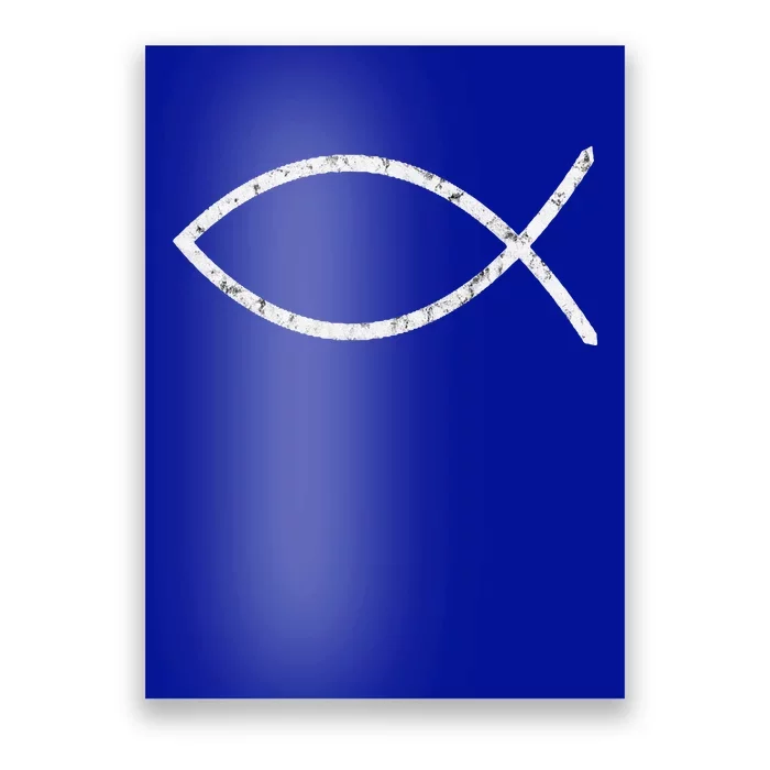 Jesus Fish Ichthy Ichthus Emblem Christian Faith Symbol Poster