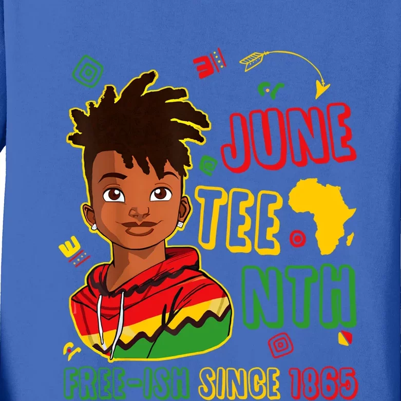 Juneteenth Free Ish Since 1865 African Black Freedom Gift Kids Long Sleeve Shirt