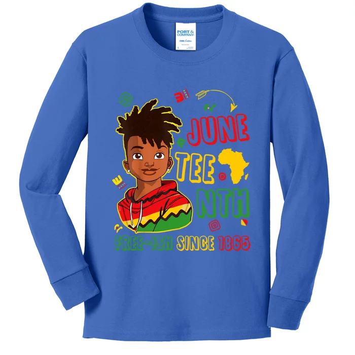 Juneteenth Free Ish Since 1865 African Black Freedom Gift Kids Long Sleeve Shirt