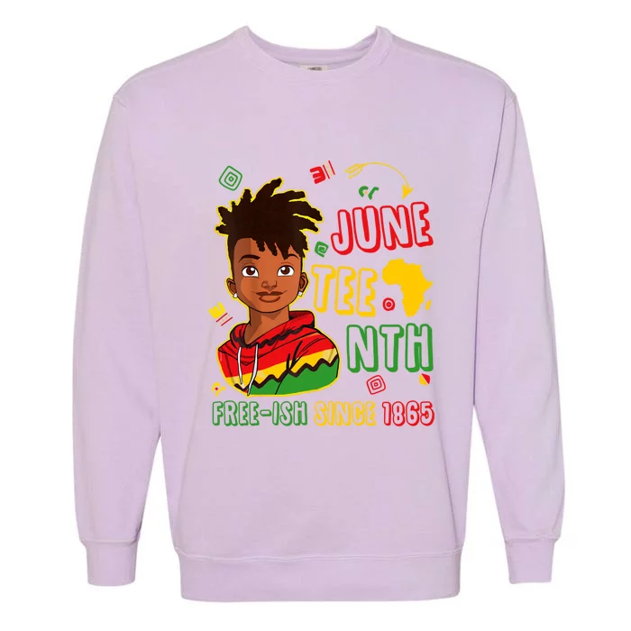 Juneteenth Free Ish Since 1865 African Black Freedom Gift Garment-Dyed Sweatshirt