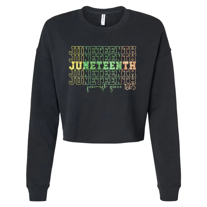 Juneteenth Free Ish Since 1865 Celebrate Black Freedom HBCU Cropped Pullover Crew