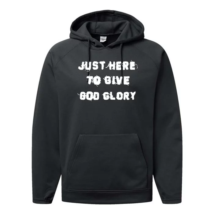 Justin Fields Just Here To Give God Glory Performance Fleece Hoodie