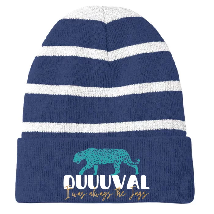 Jacksonville Football Jags Football Funny Leopard Striped Beanie with Solid Band