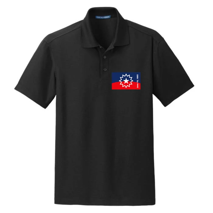 Junenth Flag Dry Zone Grid Performance Polo