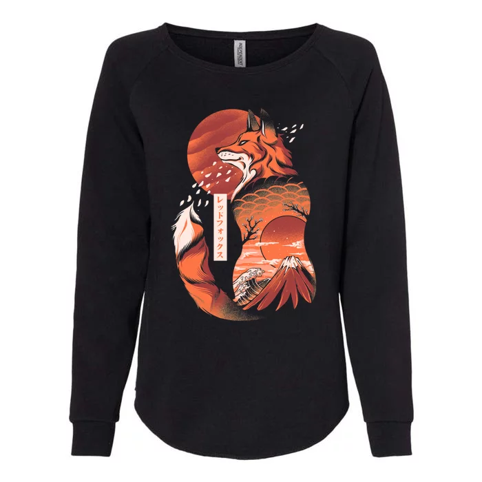 Japanese Fox Womens California Wash Sweatshirt