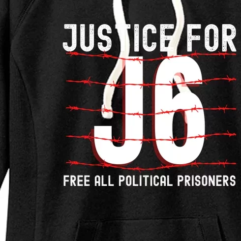 Justice For J6 Conservative January 6 Anti Biden Women's Fleece Hoodie