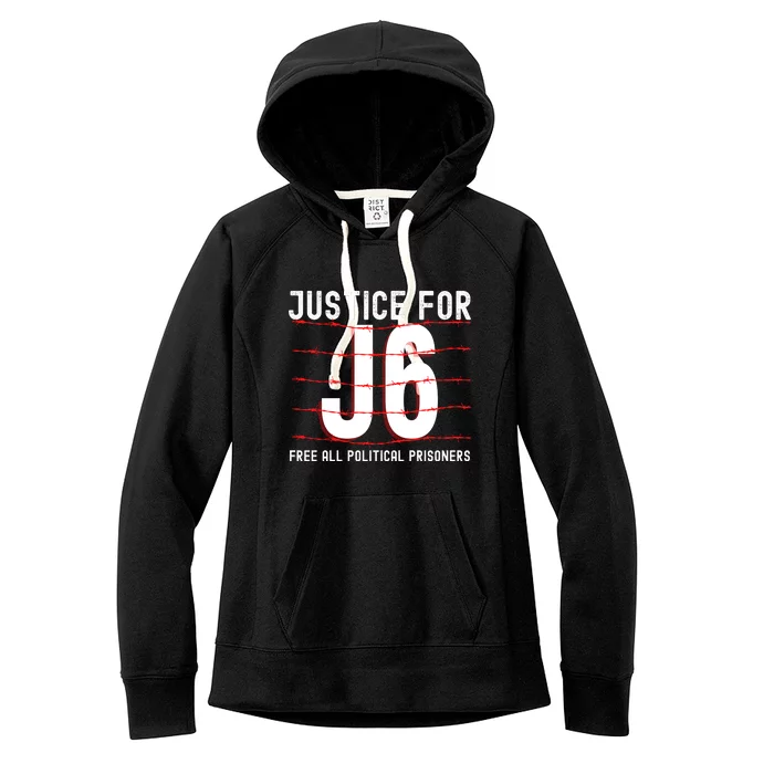 Justice For J6 Conservative January 6 Anti Biden Women's Fleece Hoodie