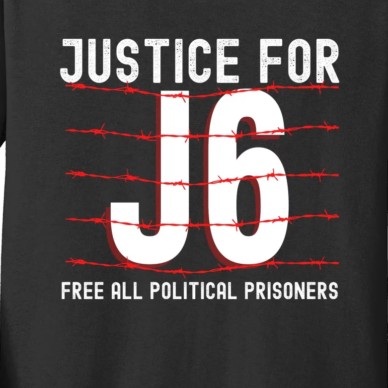 Justice For J6 Conservative January 6 Anti Biden Kids Long Sleeve Shirt