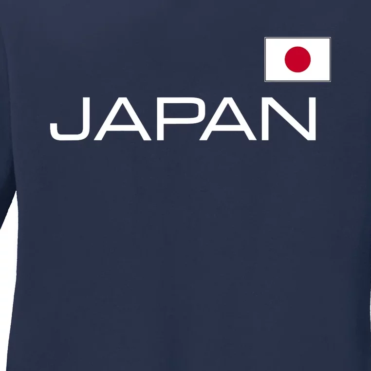 JAPAN FLAG JAPANESE ATHLETIC SOCCER SPORTS JERSEY STYLE. Ladies Long Sleeve Shirt