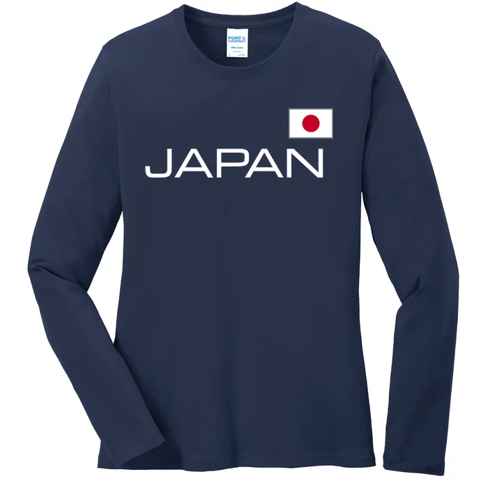 JAPAN FLAG JAPANESE ATHLETIC SOCCER SPORTS JERSEY STYLE. Ladies Long Sleeve Shirt