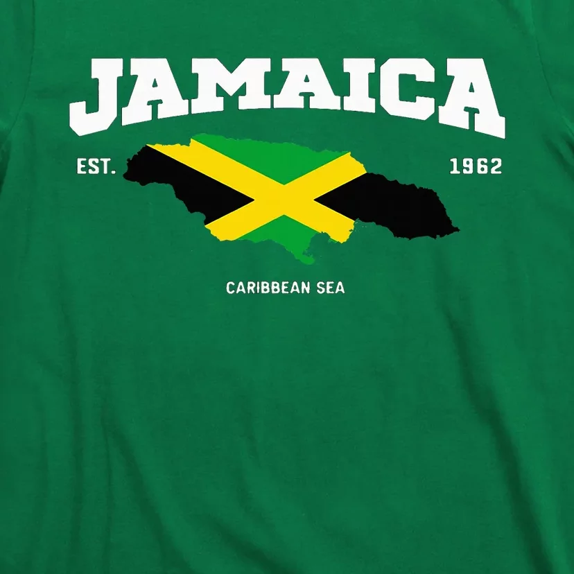 Jamaican Flag Jamaica Map Vacation To Jamaica 2024 T-Shirt