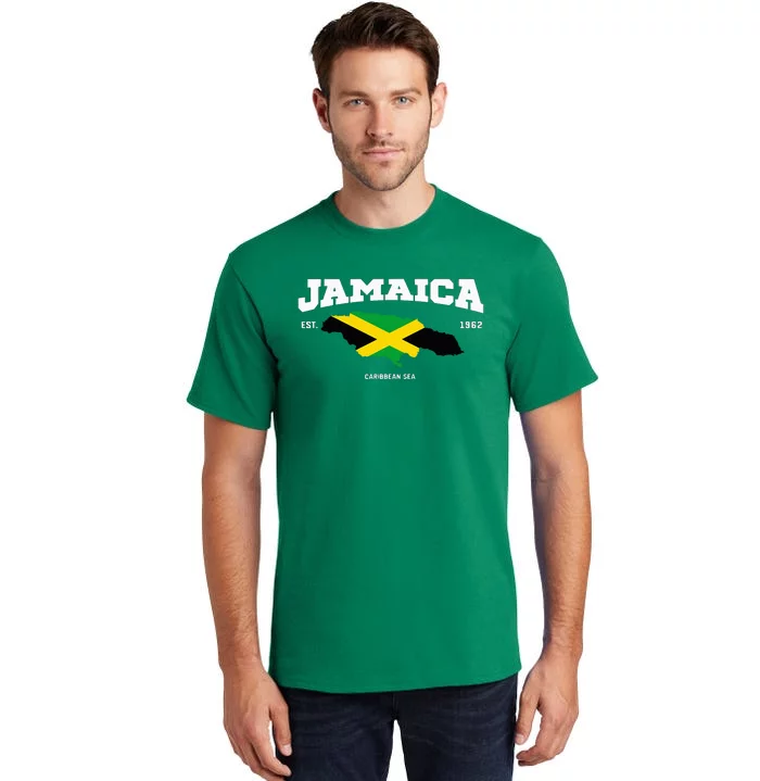 Jamaican Flag Jamaica Map Vacation To Jamaica 2024 Tall T-Shirt