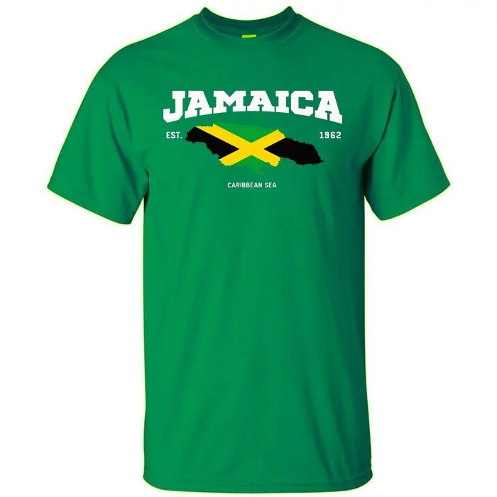 Jamaican Flag Jamaica Map Vacation To Jamaica 2024 Tall T-Shirt