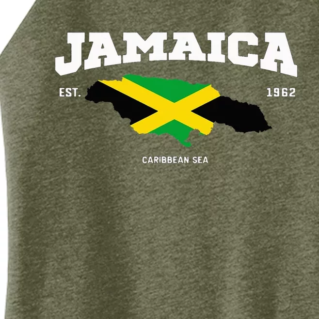 Jamaican Flag Jamaica Map Vacation To Jamaica 2024 Women’s Perfect Tri Rocker Tank