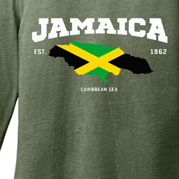 Jamaican Flag Jamaica Map Vacation To Jamaica 2024 Womens CVC Long Sleeve Shirt