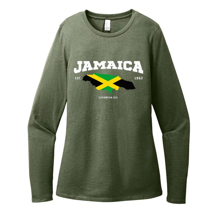 Jamaican Flag Jamaica Map Vacation To Jamaica 2024 Womens CVC Long Sleeve Shirt