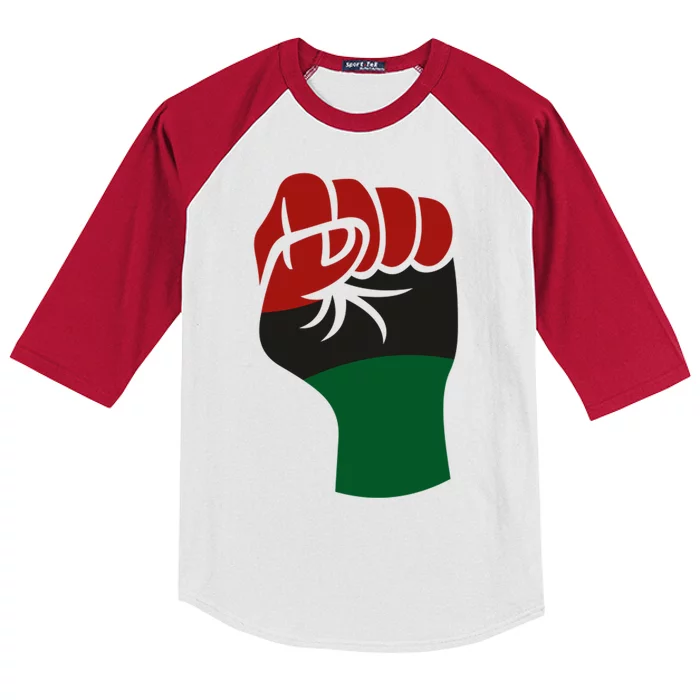 Juneteenth Fist Kids Colorblock Raglan Jersey