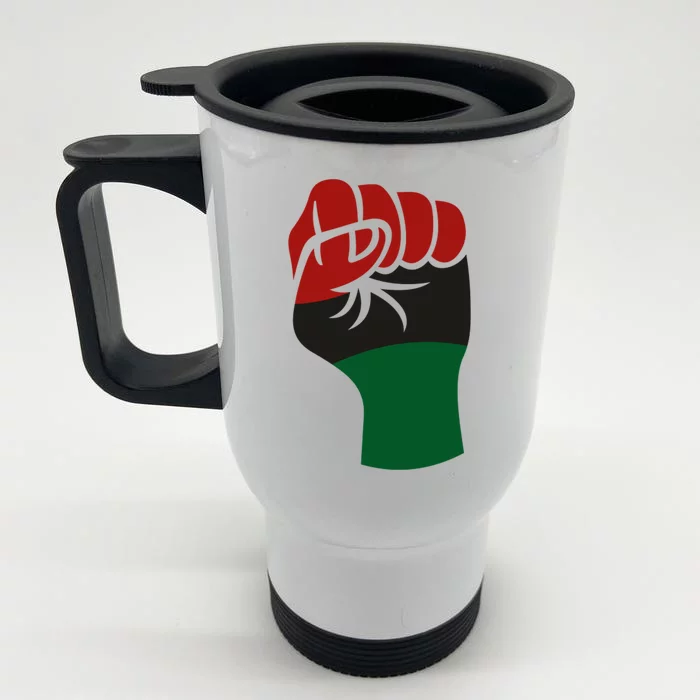 Juneteenth Fist Front & Back Stainless Steel Travel Mug