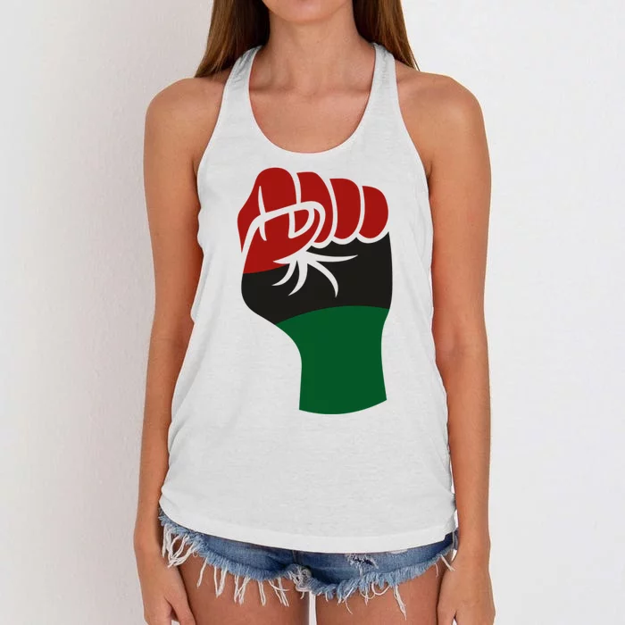 Juneteenth Fist Women's Knotted Racerback Tank