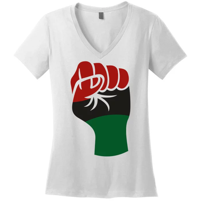 Juneteenth Fist Women's V-Neck T-Shirt