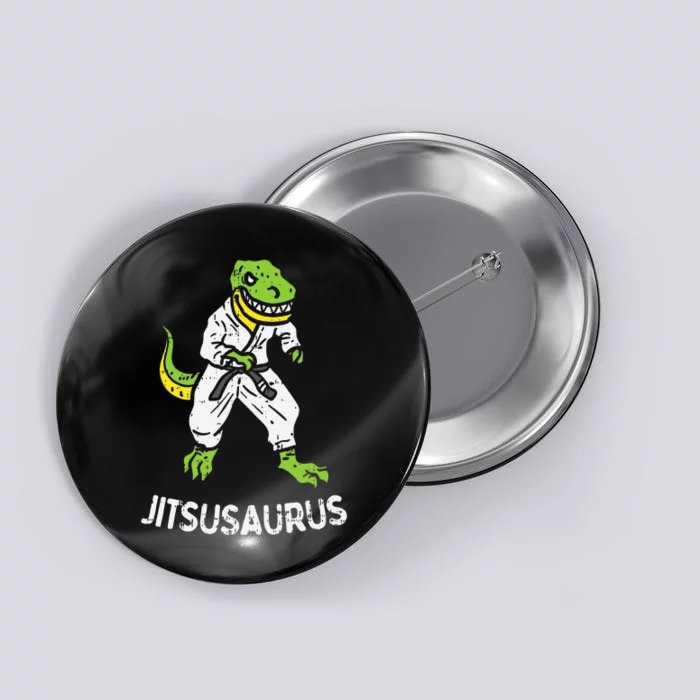 Jitsusaurus Funny Jiu Jitsu Trex Black Belt Martial Art Gift Button