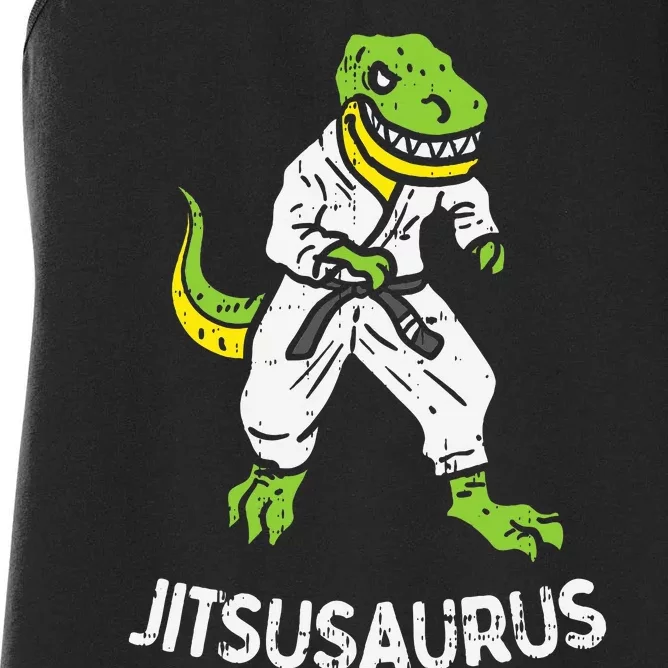 Jitsusaurus Funny Jiu Jitsu Trex Black Belt Martial Art Gift Women's Racerback Tank