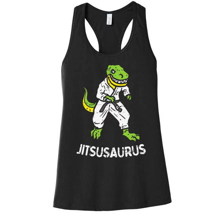 Jitsusaurus Funny Jiu Jitsu Trex Black Belt Martial Art Gift Women's Racerback Tank