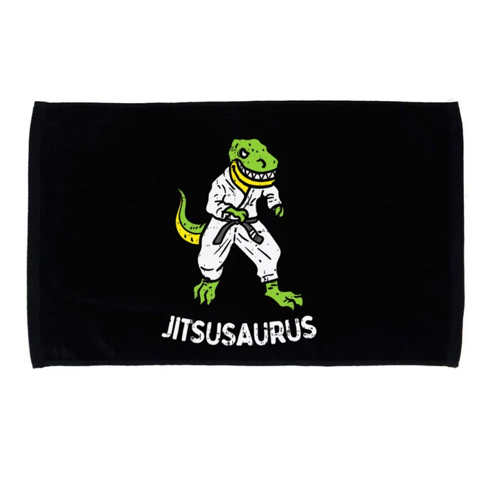 Jitsusaurus Funny Jiu Jitsu Trex Black Belt Martial Art Gift Microfiber Hand Towel