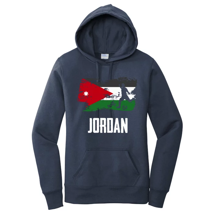 Jordan Flag Jersey Jordanian Soccer Team Jordanian Premium Women's Pullover Hoodie