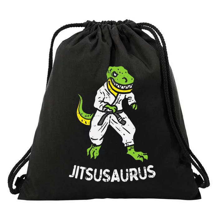 Jitsusaurus Funny Jiu Jitsu Trex Black Belt Martial Art Gift Drawstring Bag