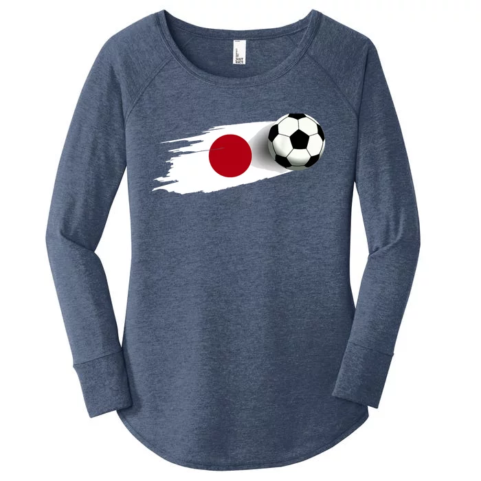 Japan Flag Jersey Japanese Soccer Team Japanese Women's Perfect Tri Tunic Long Sleeve Shirt