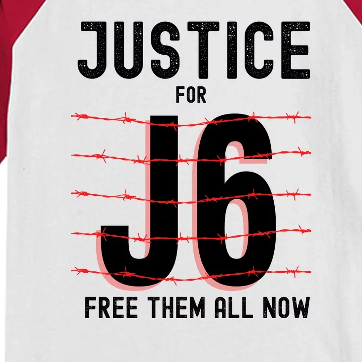 Justice For J6 Conservative January 6 Anti Biden Kids Colorblock Raglan Jersey