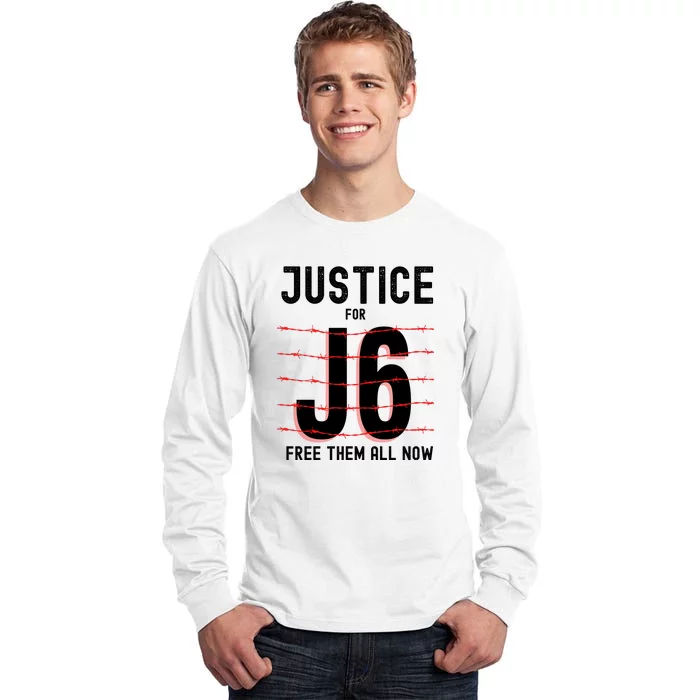 Justice For J6 Conservative January 6 Anti Biden Tall Long Sleeve T-Shirt